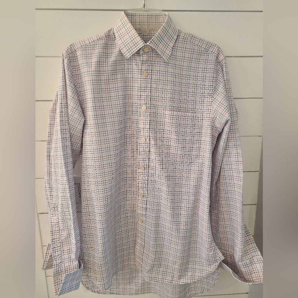 Charles Tyrwhitt Men's Plaid Shirt - Pink and Blue